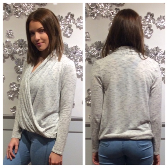 mesh+lace Tops - Mesh + Lace gray top, size S